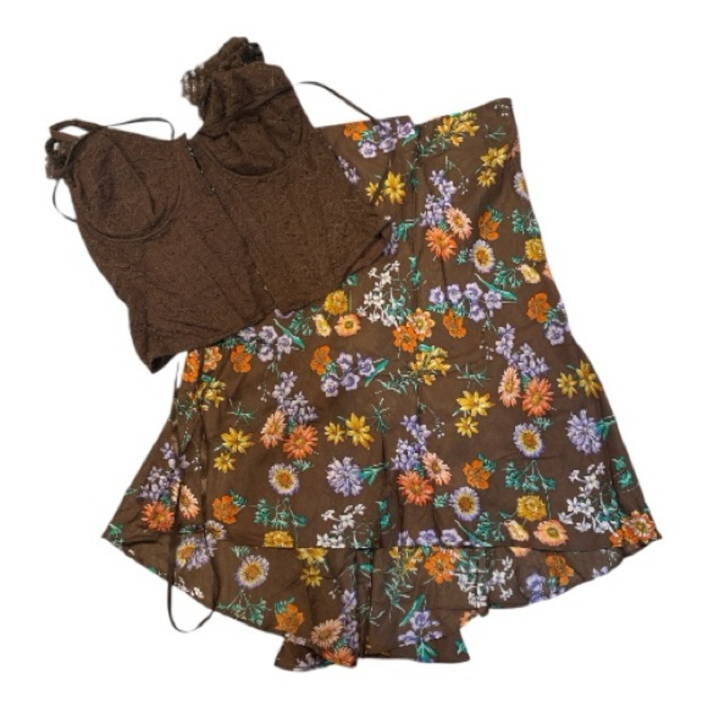 Vintage Shoshanna Silk Skirt and Bustier